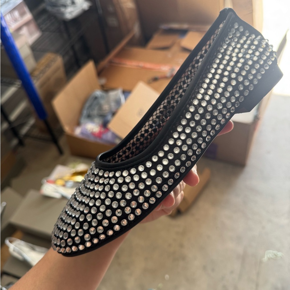 Black Rhinestone Flats - Picture 3 of 3
